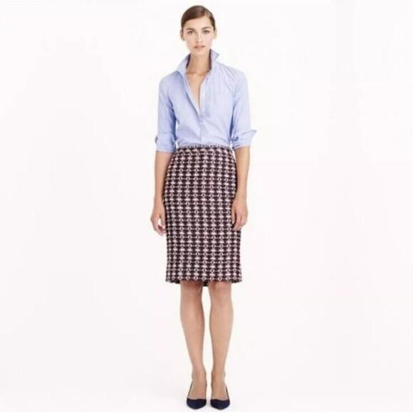 J. Crew Dresses & Skirts - 2/$30 NWT J. Crew Garnet Tweed Pencil Skirt Midi Wool Alpaca High Rise #8332